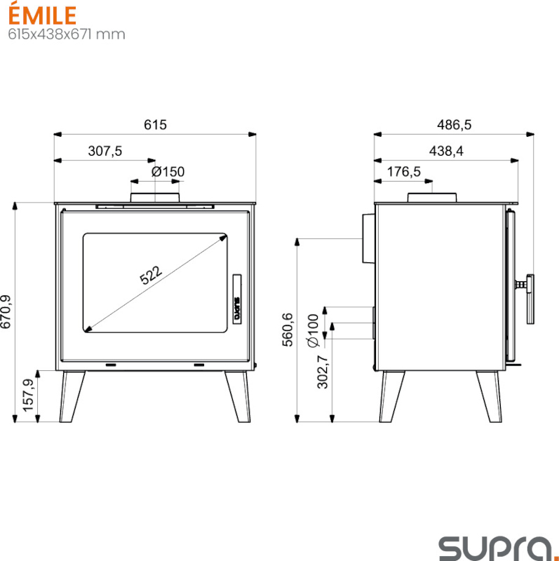 Estufa de leña ÉMILE
