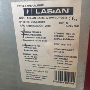 Estufa de pellet Atilan Basic