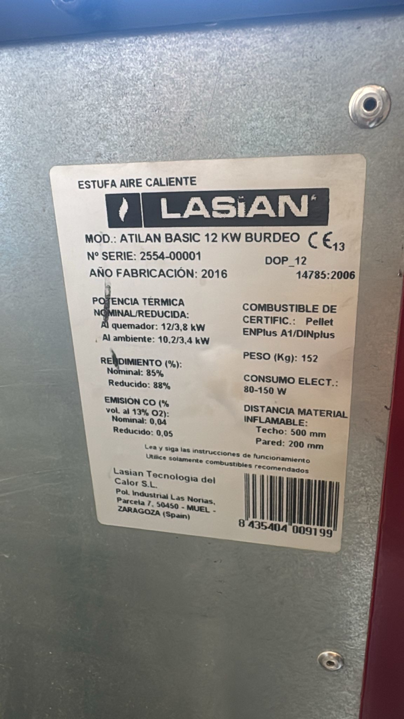 Estufa de pellet Atilan Basic